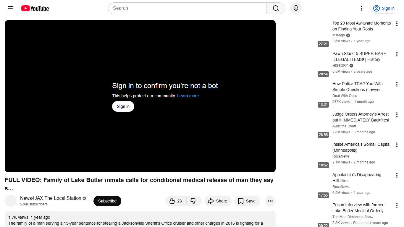 FULL VIDEO: Family of Lake Butler inmate calls for conditional medical release of man they say s... - YouTube